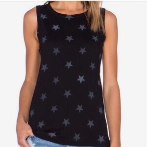 Current/Elliot The Muscle Tee in Noir Airbrushed Stars